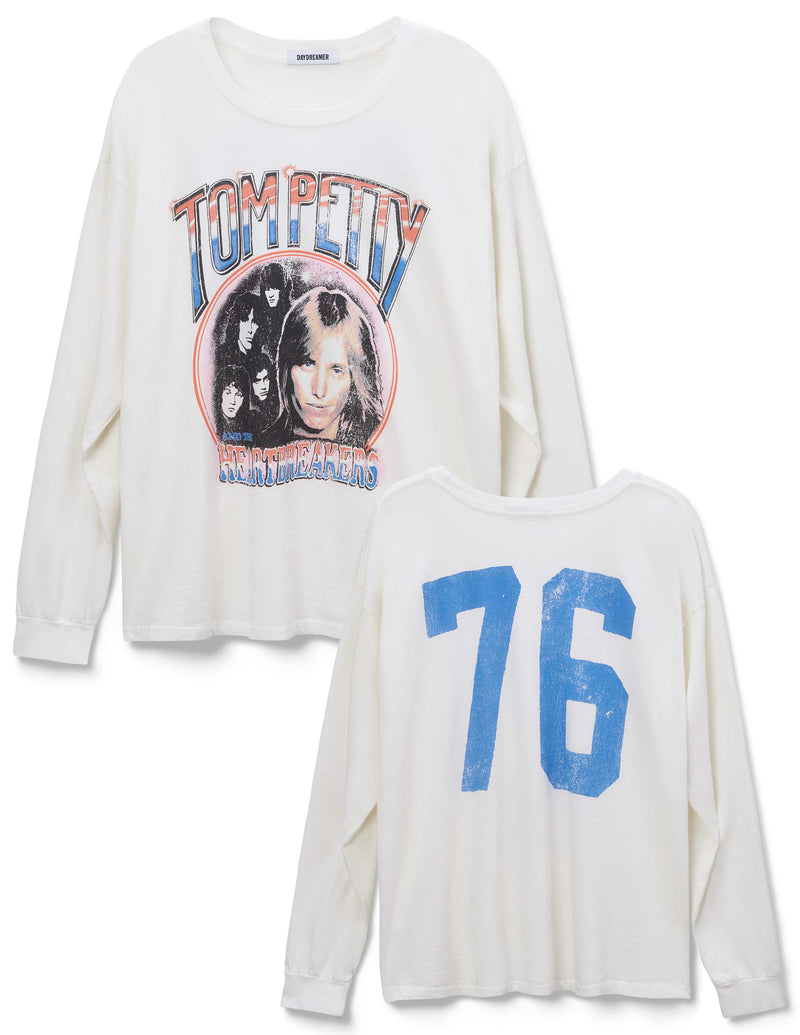 Light Gray Tom Petty 76 Long Sleeve Merch Graphic Tee