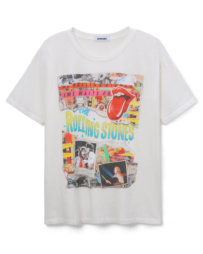 Light Gray Rolling Stones Time Waits For No One Merch Tee Graphic Tee