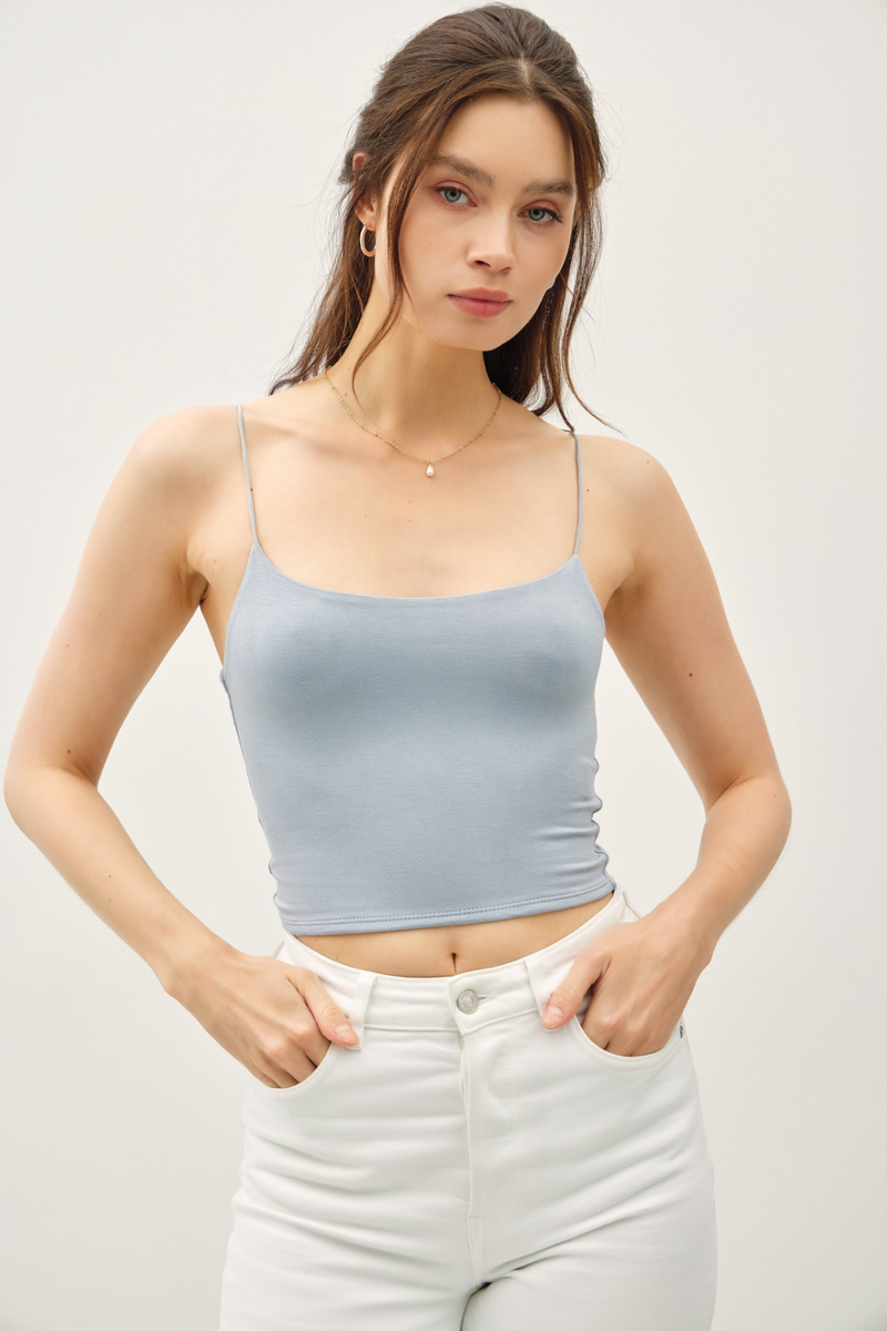 Light Gray Angel Cropped Tank Tank
