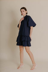 Dark Gray Fullerton Ruffle Tiered Shirt Dress Dress