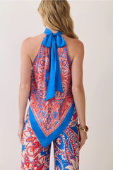 Light Gray Paisley Paradise Scarf Halter Top Top
