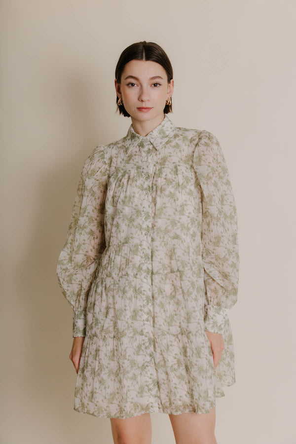 Dark Gray Covina Tiered Shirt Dress Mini Dress