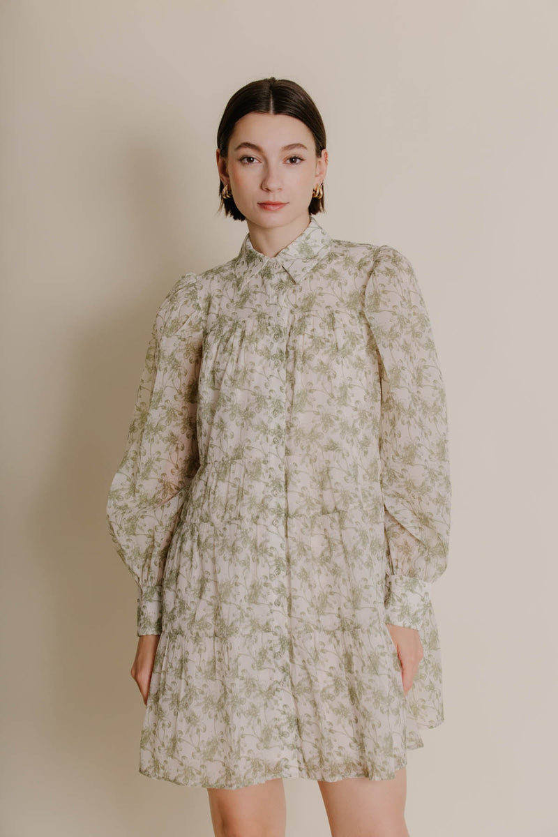 Dark Gray Covina Tiered Shirt Dress Mini Dress