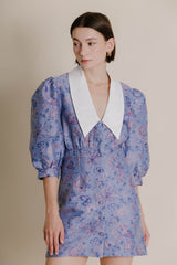 Dark Gray Fontana Jacquard Collar Dress Mini Dress