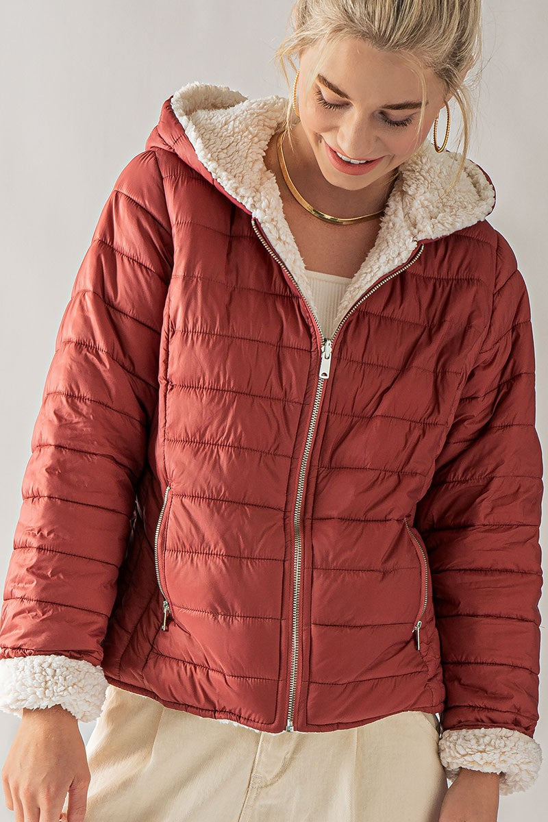 Sienna Alaska Sherpa Fleece Lined Puffer Jacket Puffer Jacket