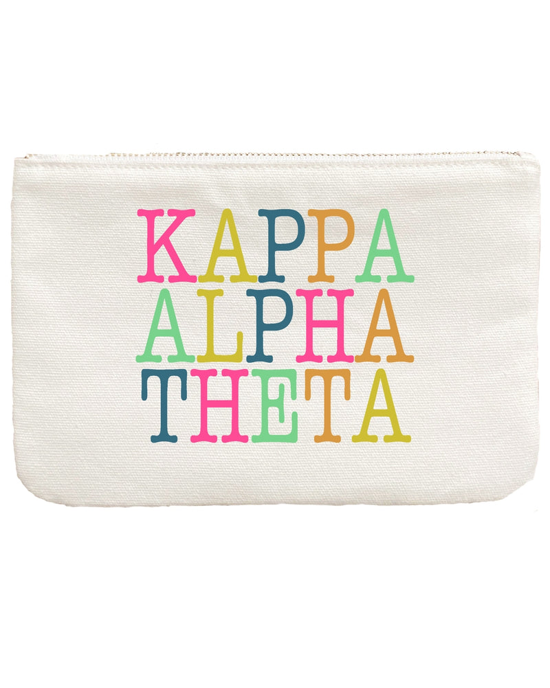 Antique White Sorority Color Block Pouch