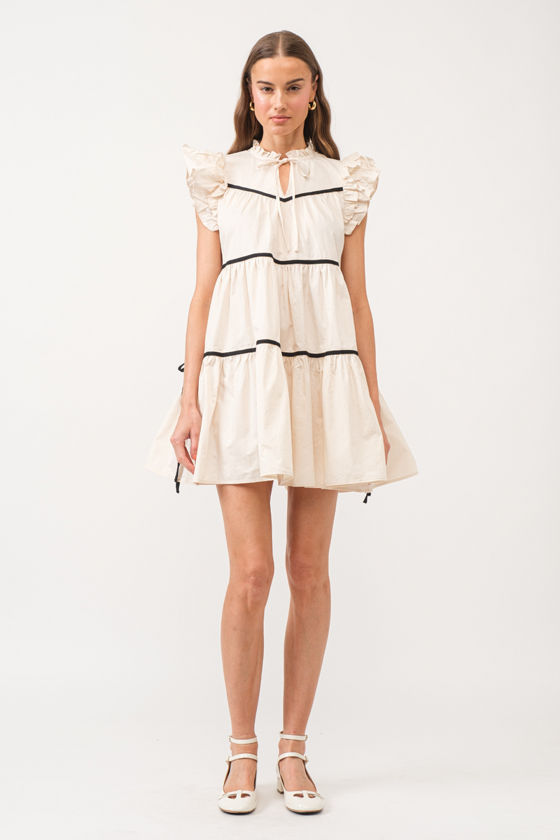 Beige Lena Sleeveless Mini Dress Mini Dress