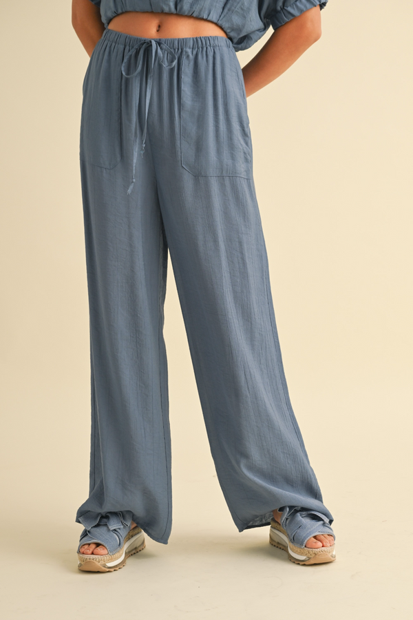 Dim Gray Willoughby Textured Pant Pant