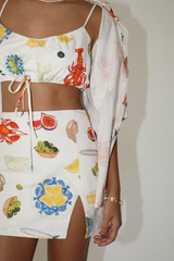 Gray Bon Appetit Crop Top crop top