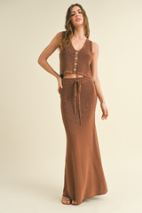 Bisque Timeless Tones Knitted Vest Top