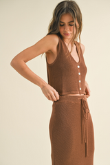 Saddle Brown Timeless Tones Knitted Vest Top