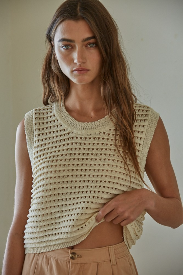 Rosy Brown Chasing The Sun Crochet Top Top