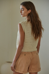 Slate Gray Chasing The Sun Crochet Top Top