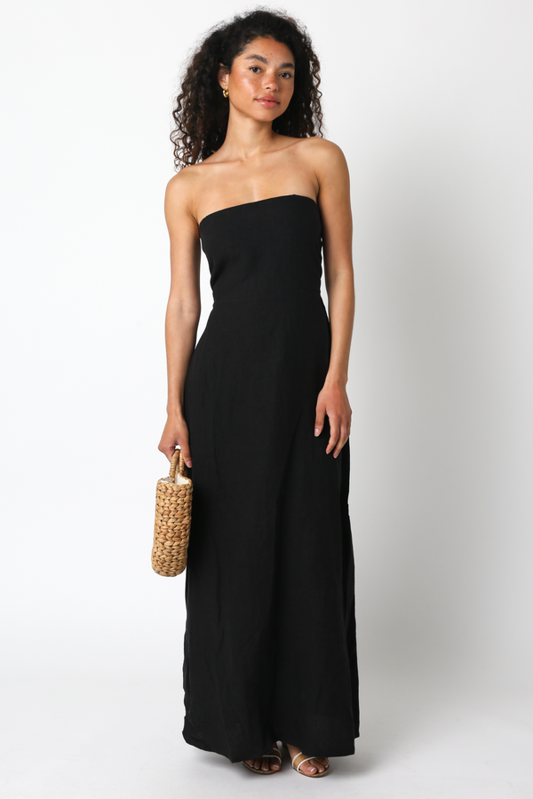 Black Babette Linen Maxi maxi dress