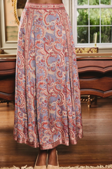 Rosy Brown Arden Skirt in Lucent Lights Midi Skirt
