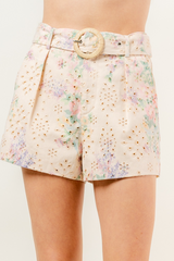 Wheat Pastel Dreams Embroidery Shorts short