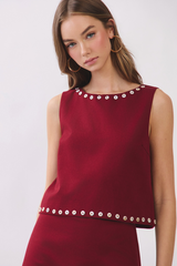 Studded Statement Cropped Top