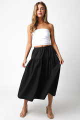Black Hallahan Midi Skirt Midi Skirt