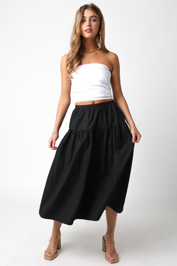 Black Hallahan Midi Skirt Midi Skirt