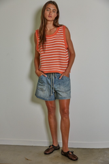Dark Gray Elaina Striped Top Top