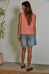 Rosy Brown Elaina Striped Top Top
