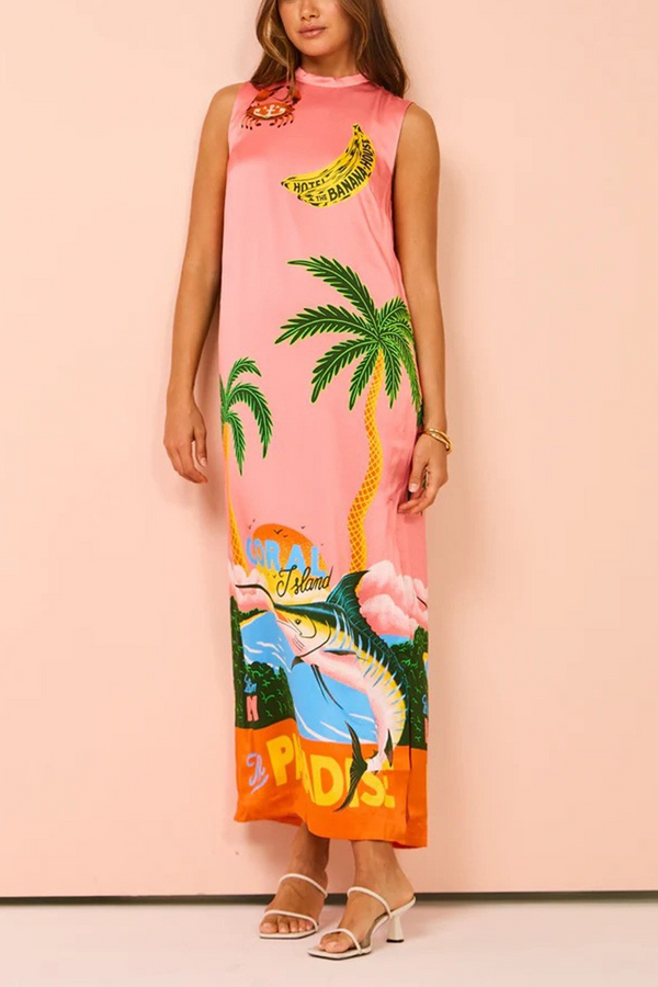 Peach Puff Lost In Paradise Maxi Maxi Dress