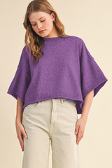 Light Gray Dream On Mock Neck Knit Sweater Sweater