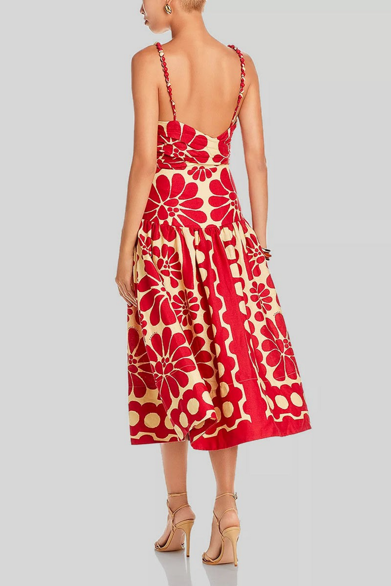 Light Gray Penny Floral Midi Dress Midi Dress