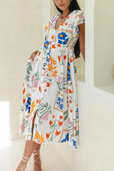 Light Gray Petal Dreams Midi Dress Midi Dress