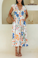 Gray Petal Dreams Midi Dress Midi Dress