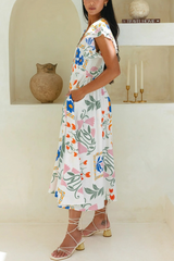 Gray Petal Dreams Midi Dress Midi Dress