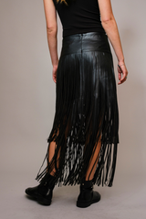 Black The Fringe Factor Maxi Skirt Maxi Skirt