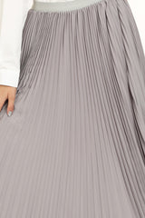Dark Gray Ziola Pleated Skirt Maxi Skirt
