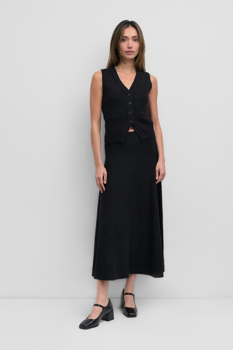 Light Gray The Norma Skirt Midi Skirt