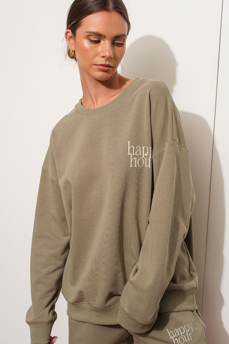 Rosy Brown Happy Hour Sweatshirt Sweatshirt