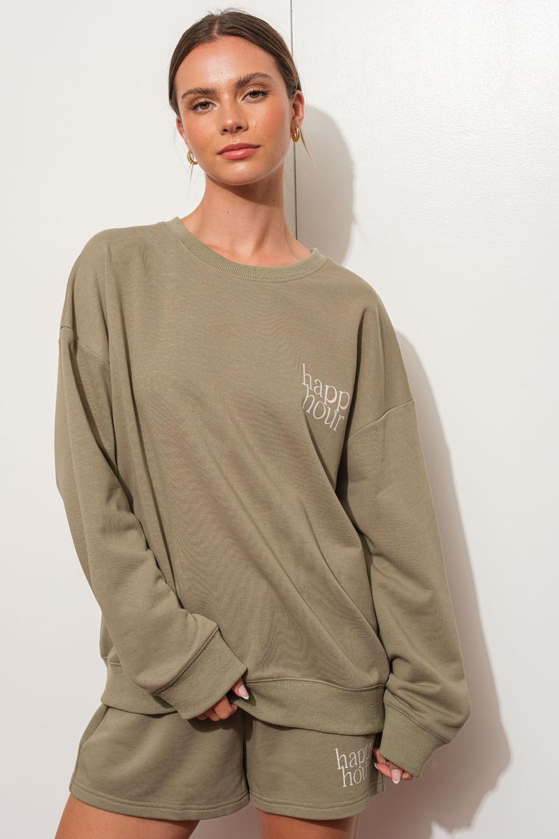 Rosy Brown Happy Hour Sweatshirt Sweatshirt