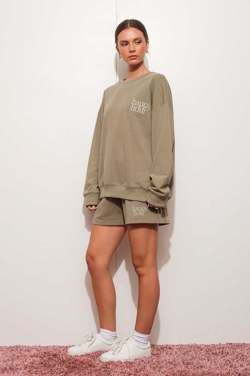 Antique White Happy Hour Sweatshirt Sweatshirt