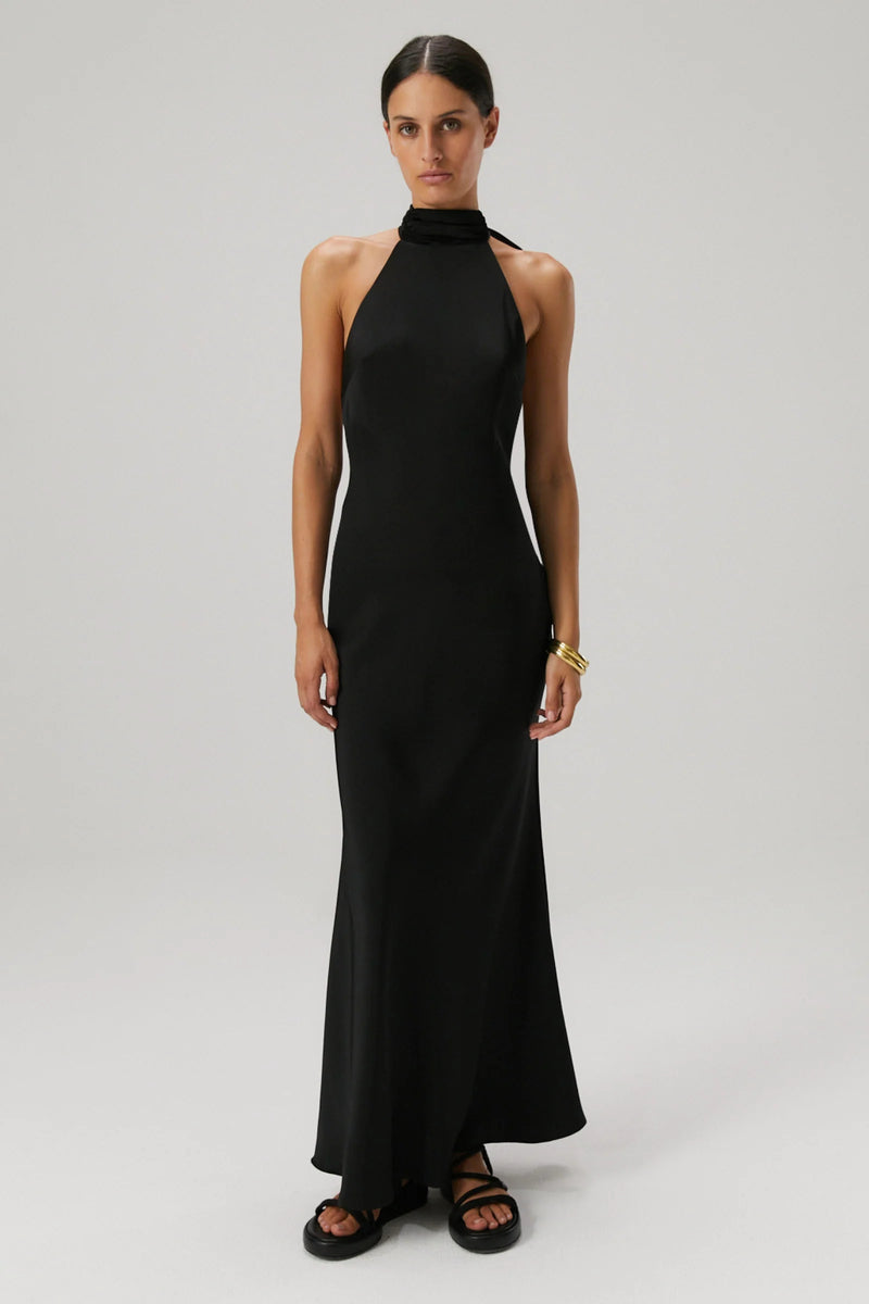 Light Gray Evianna Satin Gown Formal Dress