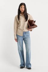 Lavender The Poplin Easy Shirt in Dune Multi Stripe Shirt