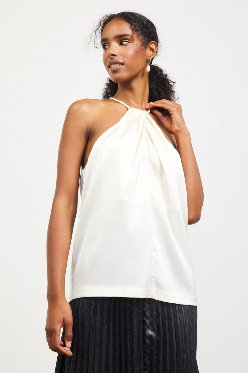 Beige Janna Halter Top Top