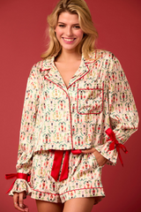 Sienna Jolly Solider Two Piece Pajama Set Pajamas