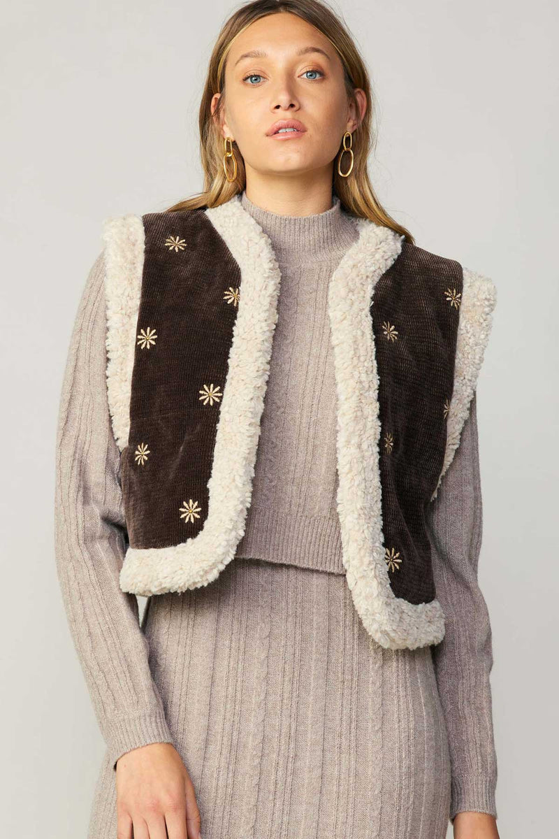 Light Gray Reversible Corduroy Vest Vest