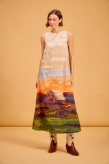 Tan Dani Dress in Field Study Midi Dress