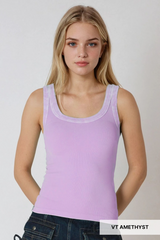 Light Gray Joey Vintage Reversible Ribbed Tank Top Tank Top