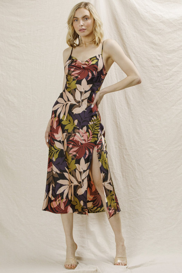 Light Gray Amber Palms Midi Dress Midi Dress