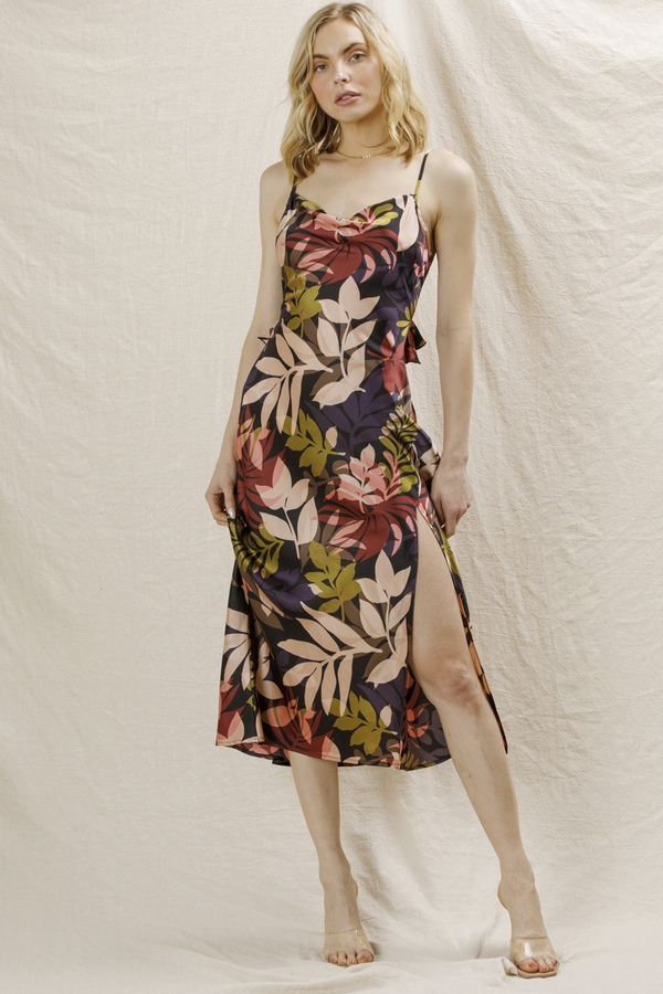 Gray Amber Palms Midi Dress Midi Dress