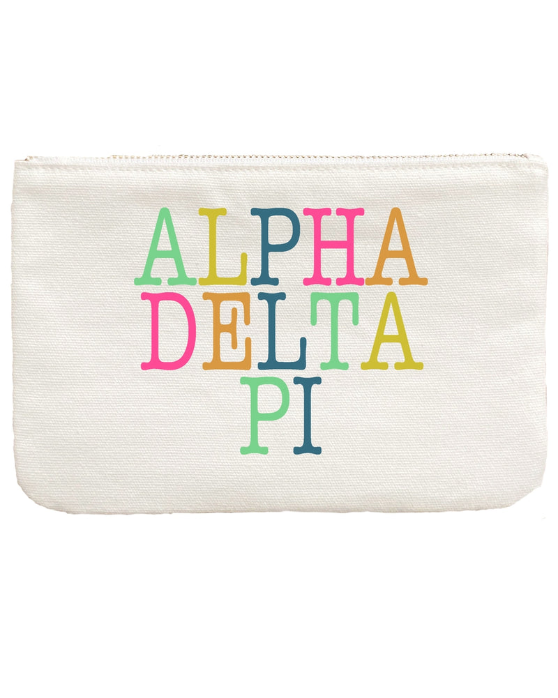 Beige Sorority Color Block Pouch