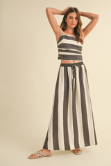 Wheat Lexie Striped Skirt Pant