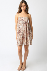 Beige Callie Mini Dress in Leopard Mini Dress