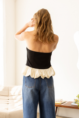 Dark Slate Gray Adelaide Bubble Hem Top Top